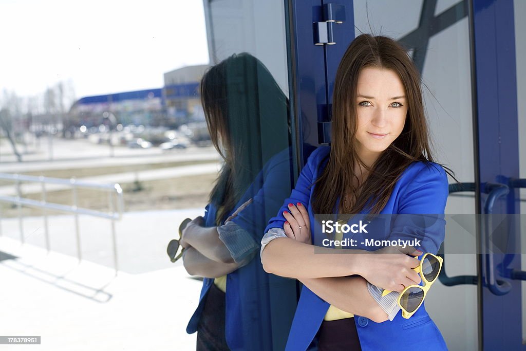 businesswoman young girl on the background of the business center Adult Stock Photo