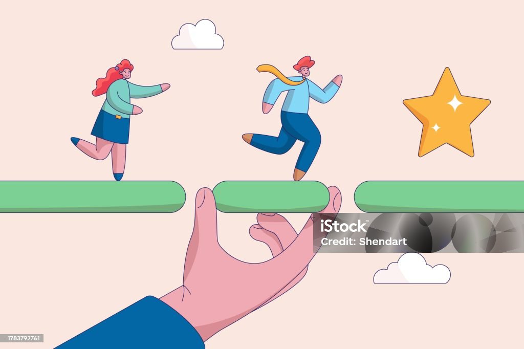 Guide Support Connect Animation Solution Or Assistance Concept Connect The Bridge To Help And Support ...