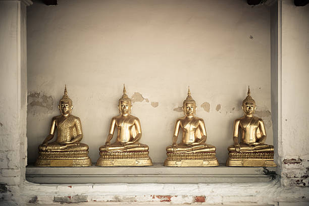 Ancient Buddha in Ayuthaya, Thailand stock photo