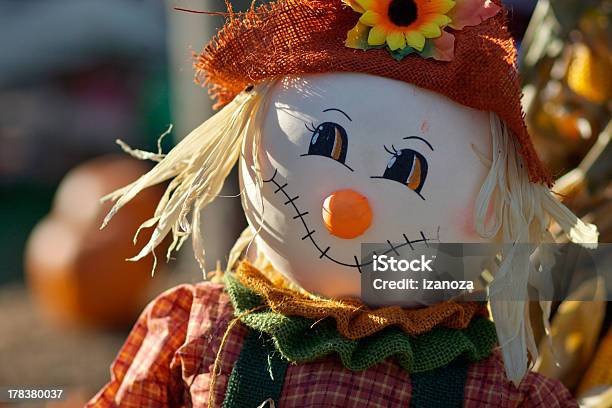 Little Cute Scarecrow Stock Photo - Download Image Now - Anthropomorphic Smiley Face, Autumn, Scarecrow - Agricultural Equipment