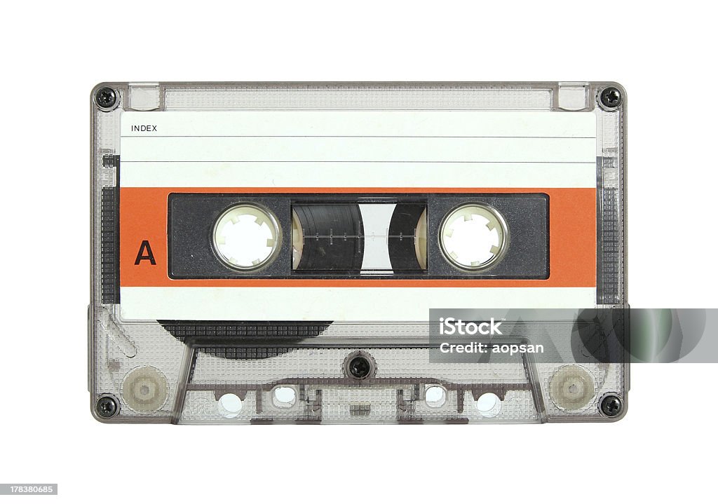 Cassette Tape Cassette Tape isolated on white with clipping path Audio Cassette Stock Photo