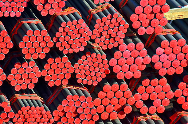 istock Stacked PVC and steel pipe 178380887