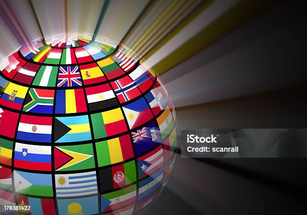 輝く地球旗世界に黒色の背景 - 政府のストックフォトや画像を多数ご用意 - 政府, グローバル, グローバルコミュニケーション