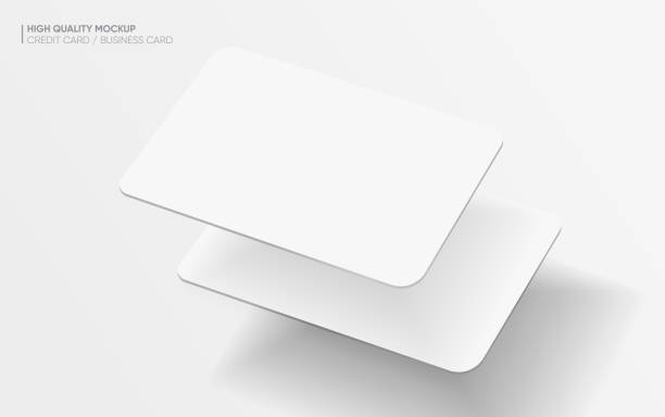 istock Close up two white blank business cards or credit card mockup on bright background vector EPS10 1783816853