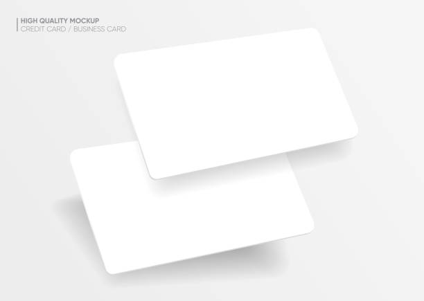 istock Close up two white blank business cards or credit card mockup on bright background vector EPS10 1783817402