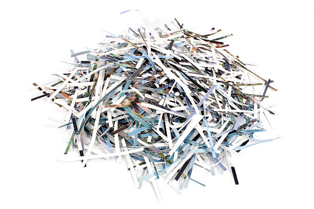 distruggete montaggio - paper shredder isolated paper demolished foto e immagini stock