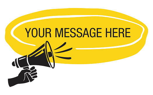megaphone in hand - Important Message template