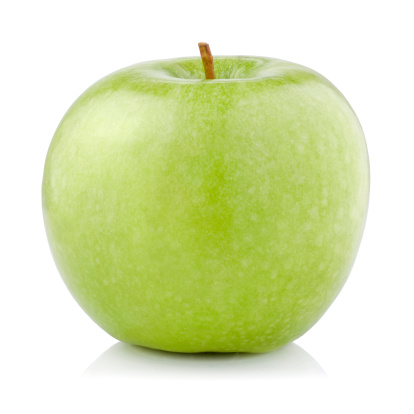 Single Green Apple isolated on a white background