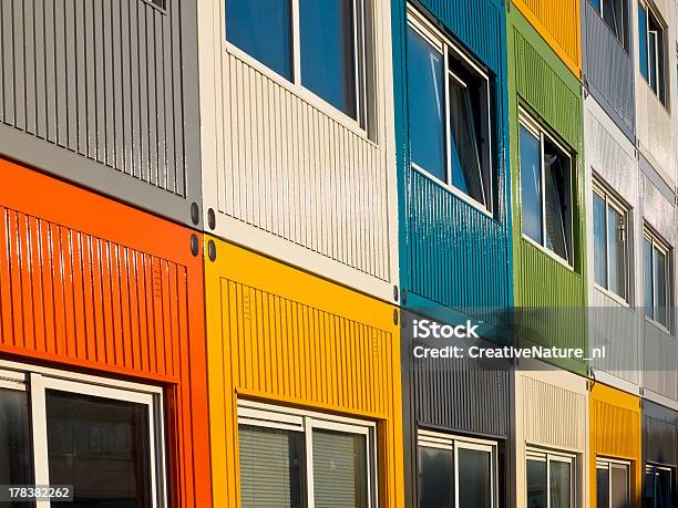 Multicolored Cargo Containers Stock Photo - Download Image Now - Apartment, Architectural Feature, Architecture