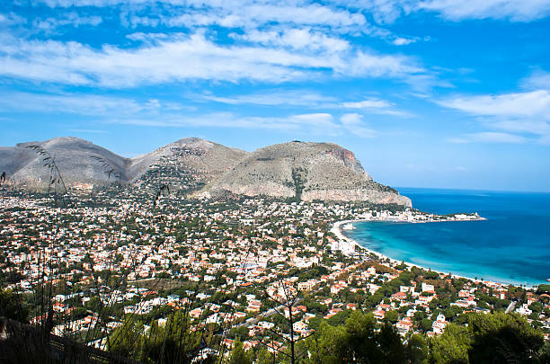 Vue panoramique sur le golfe de mondello - Photo