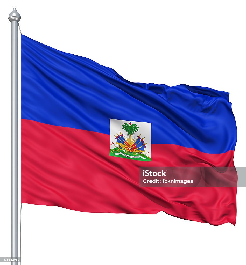 Acenando a Bandeira do Haiti - Royalty-free Autoridade Foto de stock