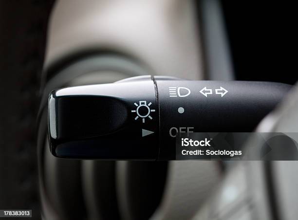 Lights On Off Switch Stock Photo - Download Image Now - Blinking, Car, Black Color