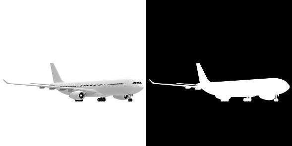 3D rendering illustration of an airliner