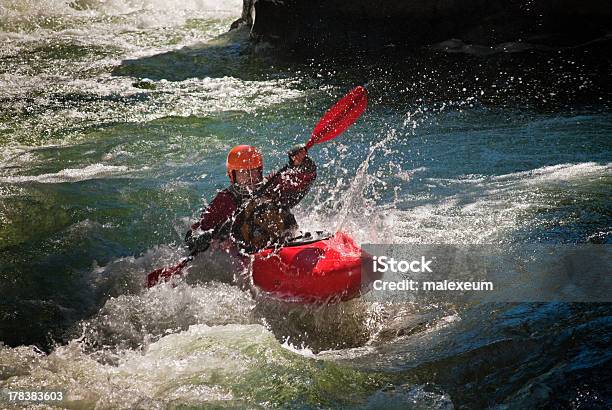 Whitewater Kayaker Stock Photo - Download Image Now - White Water Kayaking, Kayak, Rapids - River