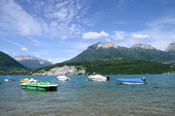 istock Annecy lake with boats 178383742