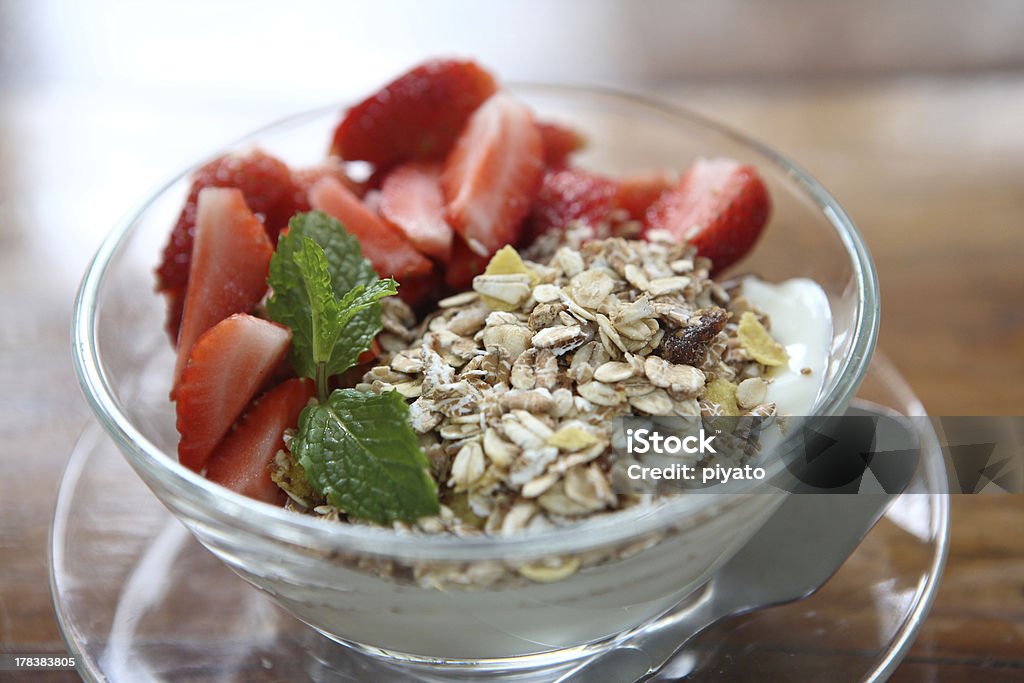 cereal with strawberry and yogurt Bowl Stock Photo