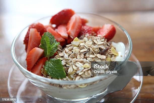 Cereal With Strawberry And Yogurt Stock Photo - Download Image Now - Bowl, Breakfast, Breakfast Cereal