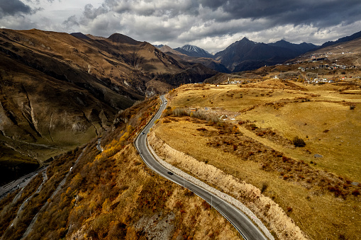 A road going through a valley