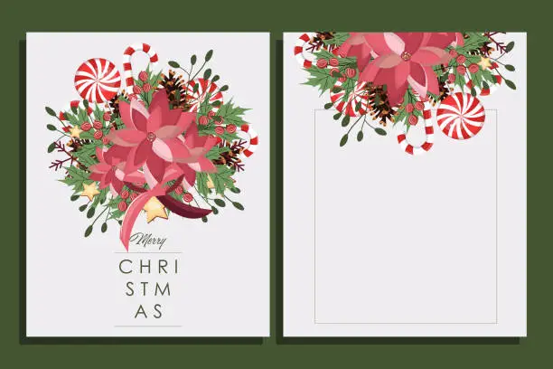 Vector illustration of Christmas card, Happy New Year, Merry Christmas, Christmas composition, design element