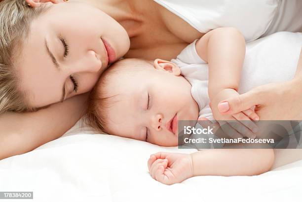 Mothers Tenderness Stock Photo - Download Image Now - Mother, Baby - Human Age, Sleeping