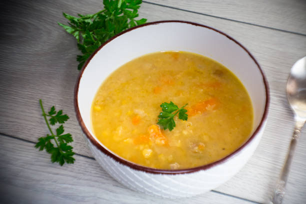 istock dried pea soup in a plate with herbs 1783846275