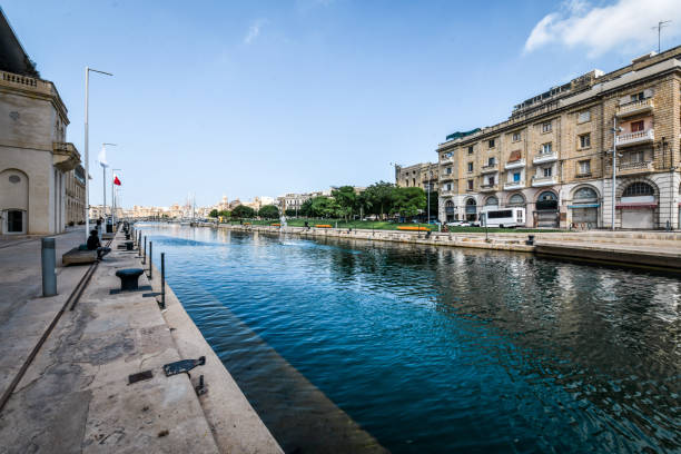 Beautiful Harbor At Bromla Waterfront In Cospicua, Malta