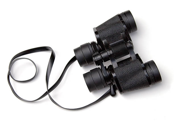 Binoculars Pair of binoculars on a white background bird watching stock pictures, royalty-free photos & images