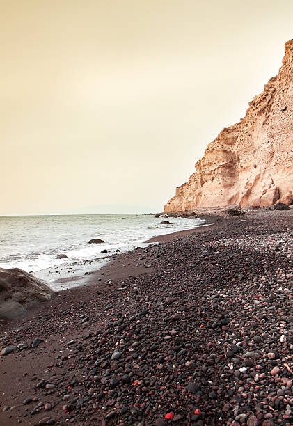 Beach of Katharos at Oia of Santorini island in Greece