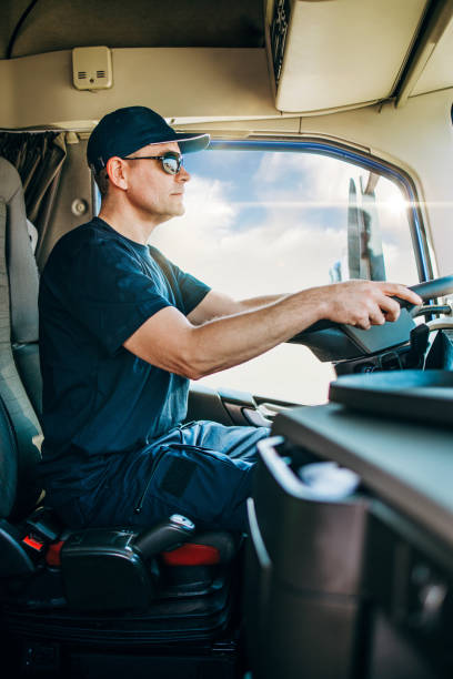 istock Professional truck driver sitting in truck 1783865219