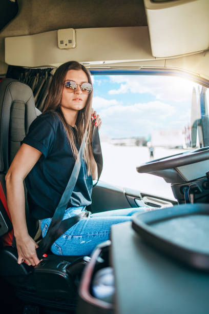 istock Professional female truck driver resting after drive 1783865752