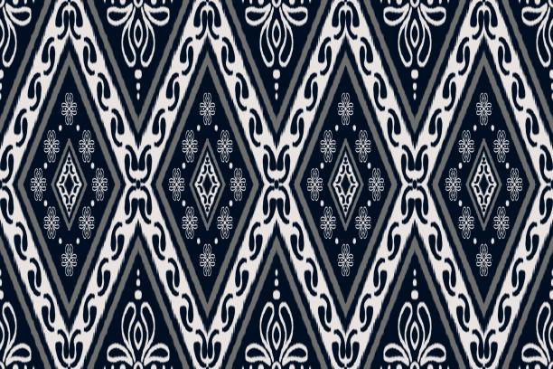 ilustrações, clipart, desenhos animados e ícones de padrão de losango geométrico de ikat paisley - quilt paisley backgrounds textile