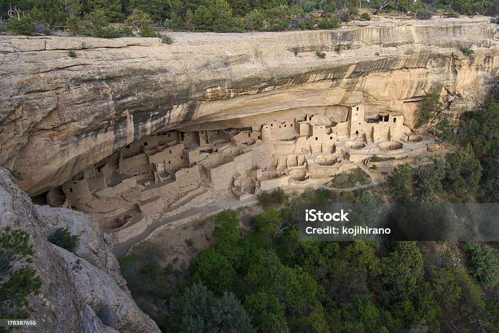 Cliff Palace, Mesa Verde National Park "Anasazi cliff dwellings at Mesa Verde National Park, CO" Hopi Ethnicity Stock Photo