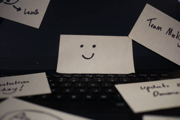 istock Sticky Notes for Productivity on Laptop Screen with Smile 1783882129