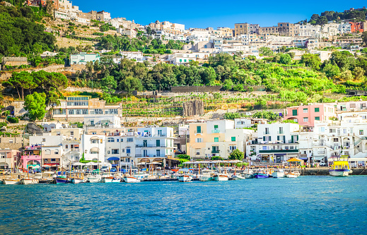 Marina Grande bay waterfront, Capri island, Italy