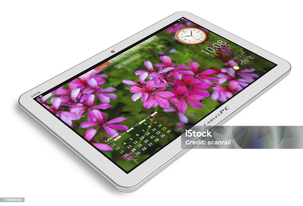 Biały tablet PC - Zbiór zdjęć royalty-free (Aplikacja mobilna)