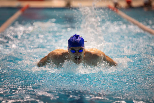 istock A skilled athlete showcases the breaststroke in an Olympic-sized pool. 1783902241