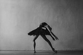 Beauty of ballet. Black and white photo