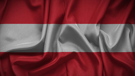 3d illustration flag of Austria. Close up waving flag of Austria.