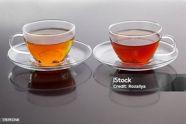 Transparent Cup With Green And Black Tea Stock Photo - Download Image Now - Beauty, Crockery, Cup