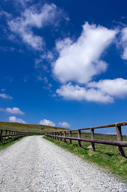Gravel road under the sky