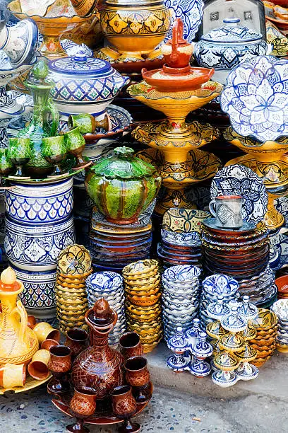 Traditional moroccan pottery at Safi