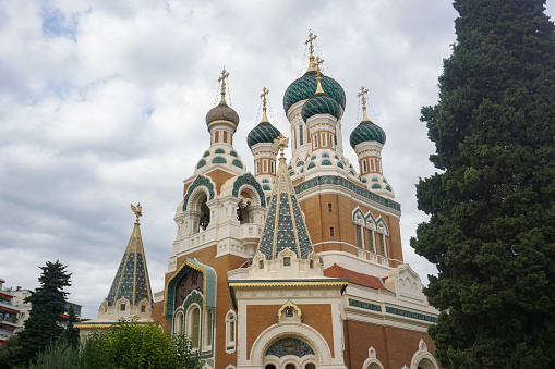 The St. Nicholas Russian Orthodox Cathedral in Nice, France.