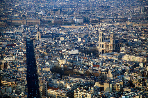 Paris,France-07-12-1940 unique historic aerial of Place de lètoile and Arc de Triomphe, taken by a German aerial reconnaissance photographer during German occupation of France