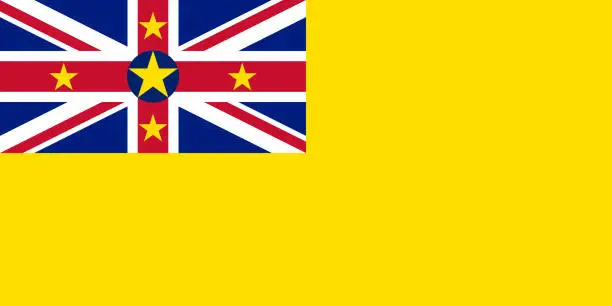 Vector illustration of Niue flag. Official colors. Correct proportion