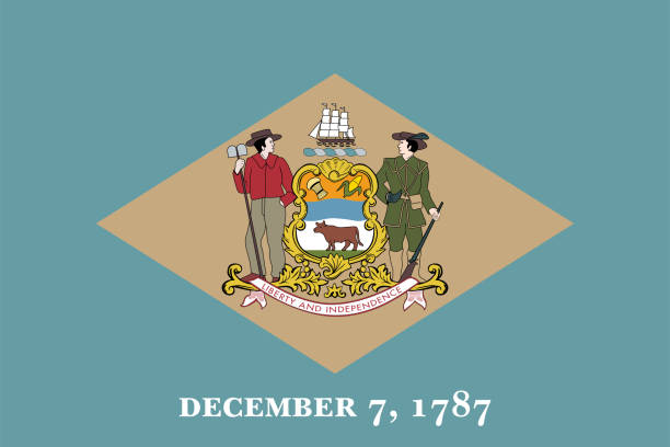 istock Flag of the State of Delaware. Official colors. Correct proportion 1783933239