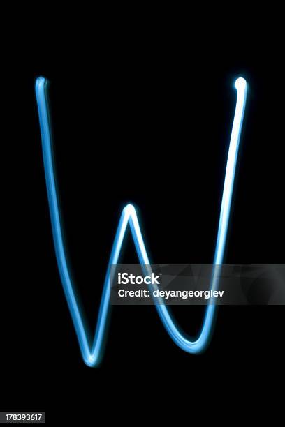 The Letter W From Neon Light Stock Photo - Download Image Now - Illuminated, Letter W, Abstract