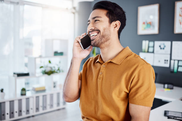 istock Office phone call, happy or business man talking, speaking on networking conversation with communication contact. Professional, happiness or consulting person smile on mobile smartphone discussion 1783939989