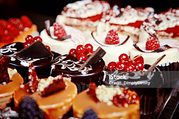 Closeup Of Different Mini Cakes Stock Photo - Download Image Now - Baked Pastry Item, Baking, Berry Fruit