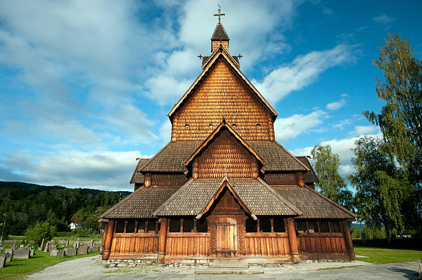 Stave Church in Norway One of the many stave churches in Norway heddal stock pictures, royalty-free photos & images