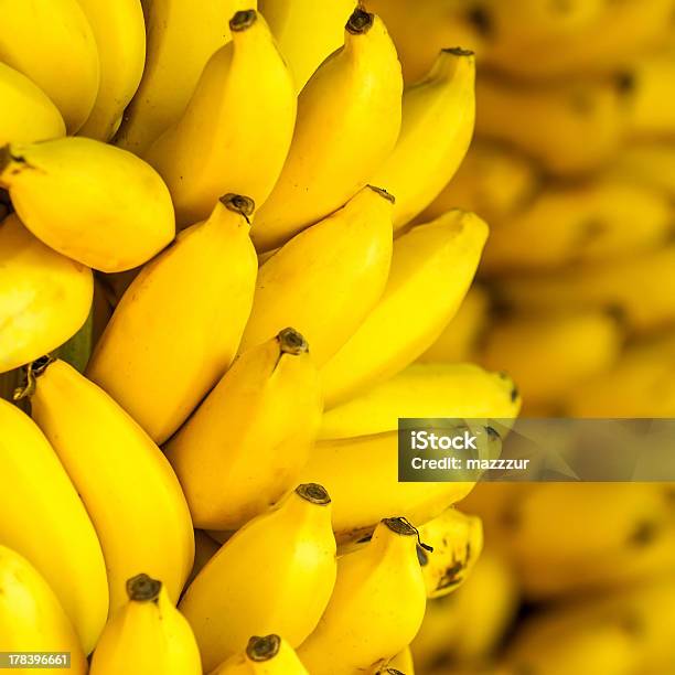 Bunch Of Ripe Bananas Background Stock Photo - Download Image Now - Agriculture, Backgrounds, Banana